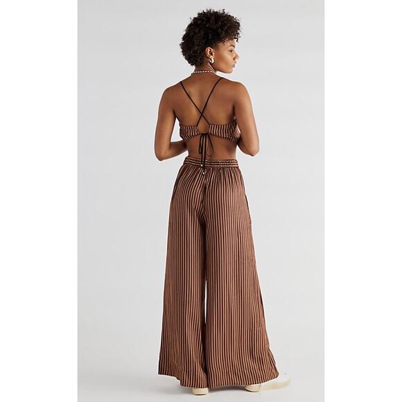 Free People Adele Striped Wide Leg Satin Pants - Picture 10 of 10